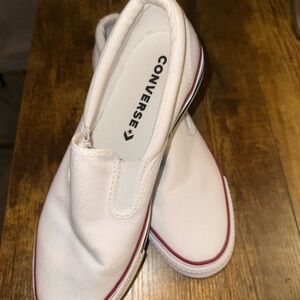 Converse Slip-On Sneakers White with Red Trim